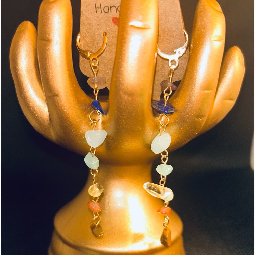 Handmade Chakra dangle earrings